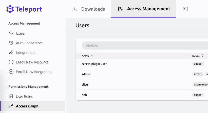 Access Management menu item